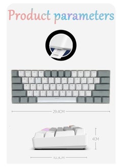 Zeemey 61 Keys RGB Gaming Keyboard 60% Mini Wired Waterproof With Anti-ghosting Keyboard and Two-color Keycaps With Red Switch for Gamers(White and light gray)  - Image 5