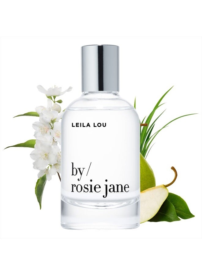 By Rosie Jane Eau De Parfum Spray (Leila Lou) - Clean Fragrance for Women - Essential Oil Mist with Notes of Jasmine, Pear, Fresh Cut Grass - Paraben Free, Vegan, Cruelty Free, Phthalate Free (50ml) - Image 1