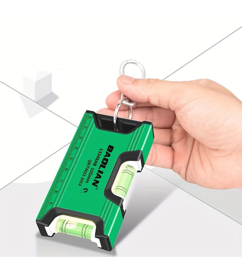 High Precision Level Ruler 4.13 Inch Strong Magnetic Fan Shaped Mini Multifunctional Spirit Level Aluminum Ruler - Image 1