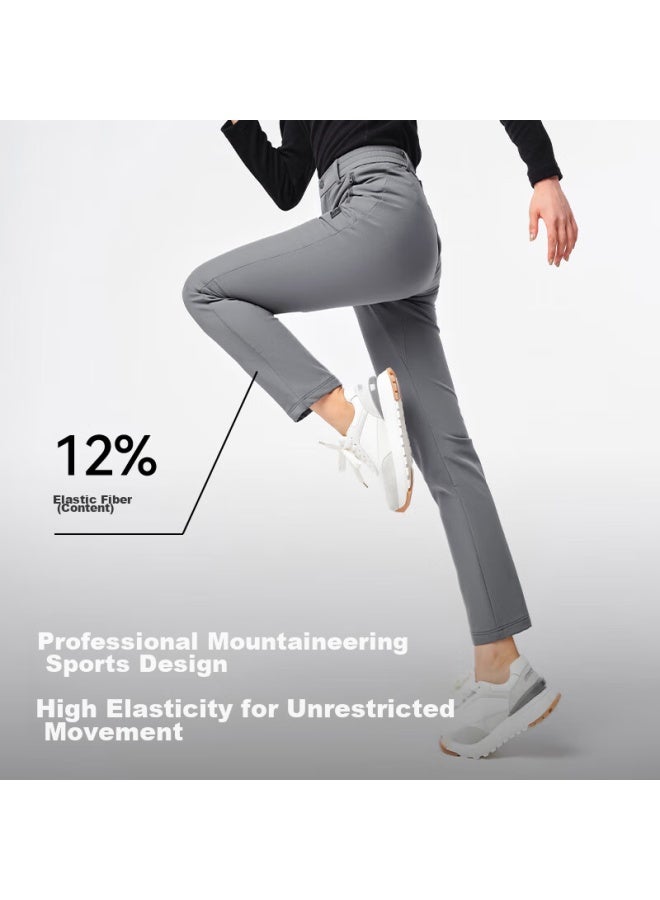 PELLIOT Pelliot Outdoor Softshell Pants, Winter Men's And Women's Fleece-lined Warm Thickened Windproof Trousers For Hiking, Mountaineering And Skiing, 11130701 Black L  - Image 3