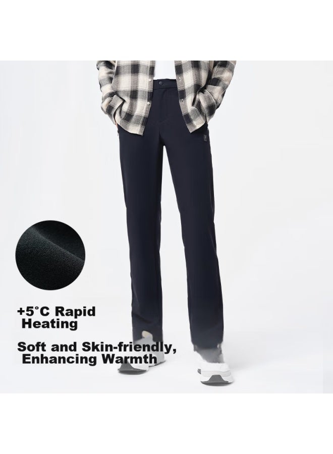 PELLIOT Pelliot Outdoor Softshell Pants, Winter Men's And Women's Fleece-lined Warm Thickened Windproof Trousers For Hiking, Mountaineering And Skiing, 11130701 Black L  - Image 2