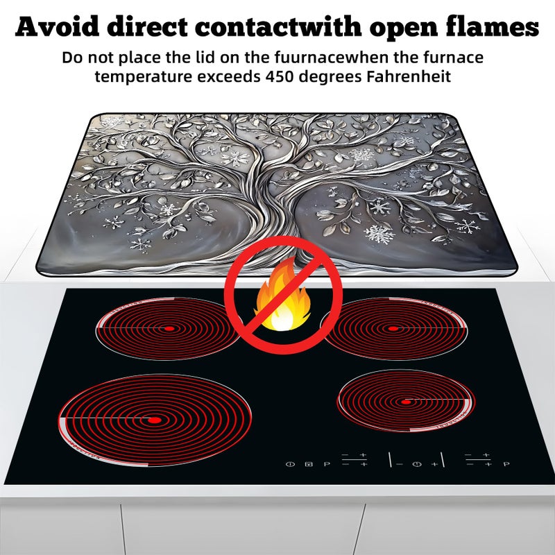 AOHMPT Multi-Design Stove Cover for Glass/Electric Stoves - 3-in-1 Heat-Resistant Protector Mat, Non-Slip Drying Rack 30"L x 21"W - Image 3