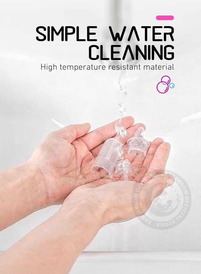 بيبلوسوم جهاز شفط مخاط الأنف للأطفال - شفاط أنف يدوي يعمل بالضغط السلبي، منظف احتقان الأنف مضاد للارتجاع للأطفال حديثي الولادة والأطفال الصغار (وردي) - Image 4