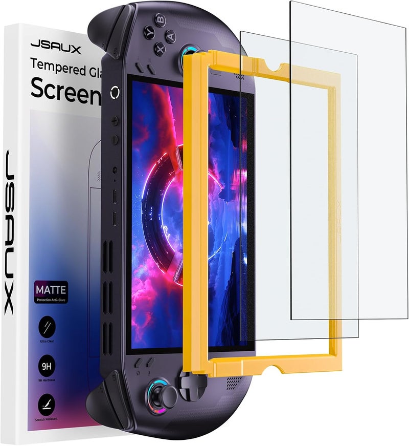 jsaux 2-Pack Anti Glare Screen Protector for Legion Go S 8" (2025), Easy to Install with Guiding Frame, 8 inch Full Coverage, Matte Tempered Glass Protector Accessories, Anti-Scratch, Anti-Fingerprint - Image 1
