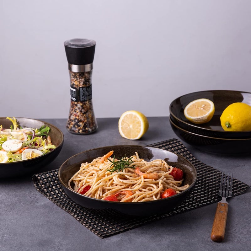 LERATIO Large Pasta Bowls38oz Ceramic Pasta Bowls90 Reactive Glaze Pasta Bowl Set of 6Microwave  DishwasherOven SafeWide Serving Bowls for SaladPastaFruitScratch ResistantCoffee - Image 5