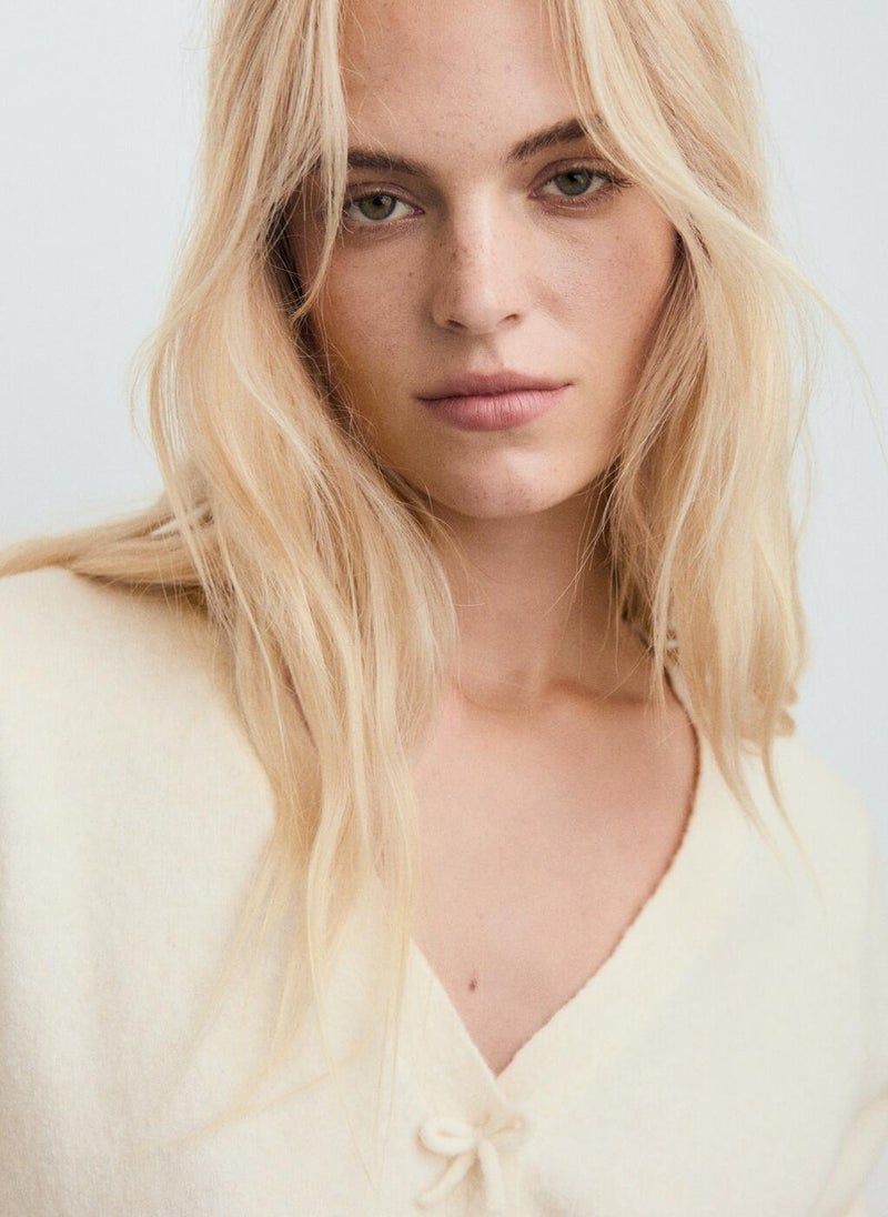 MANGO V-neck wool-blend cardigan - Image 3