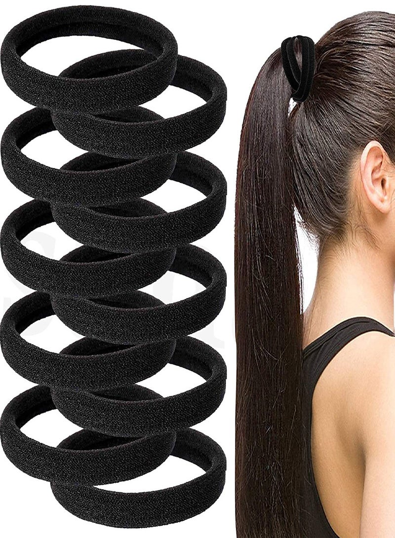AEENAA 144 Pcs Black Hair Ties No Crease Elastic Seamless Hair Bands Not Damage for Thick Hair Ponytail Holders for Women Girls Kids Men Headbands Scrunchies Hair Elastics - Image 1