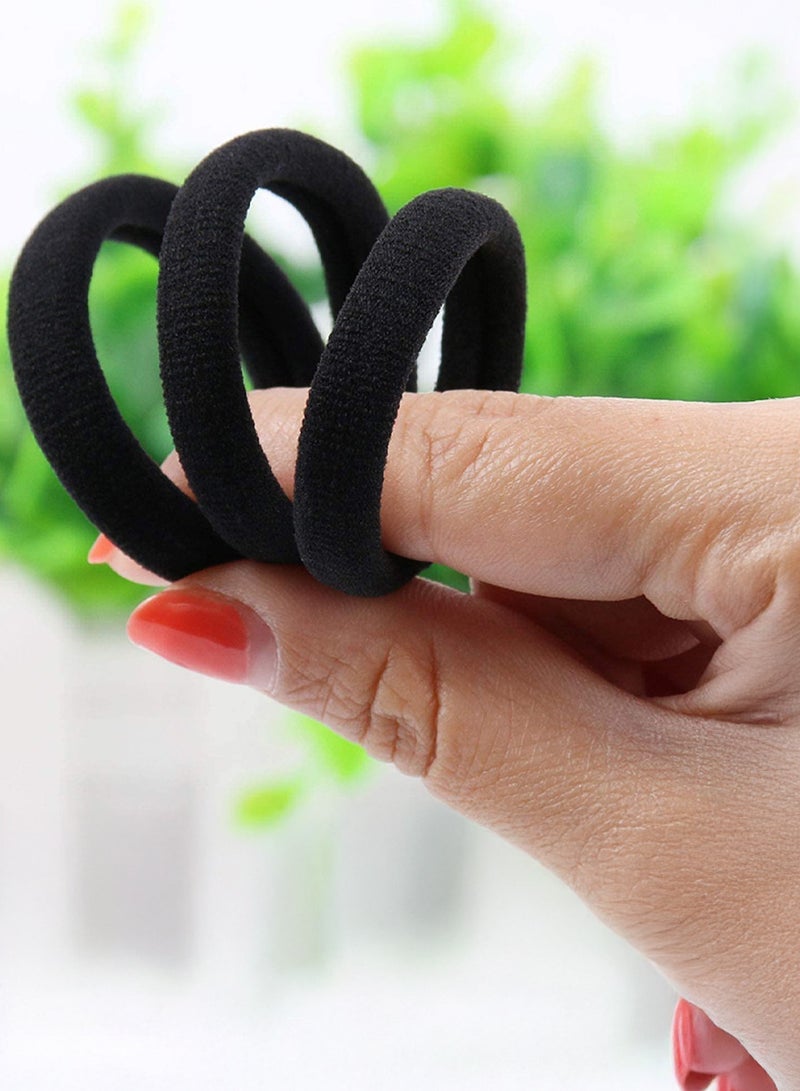 AEENAA 144 Pcs Black Hair Ties No Crease Elastic Seamless Hair Bands Not Damage for Thick Hair Ponytail Holders for Women Girls Kids Men Headbands Scrunchies Hair Elastics - Image 3
