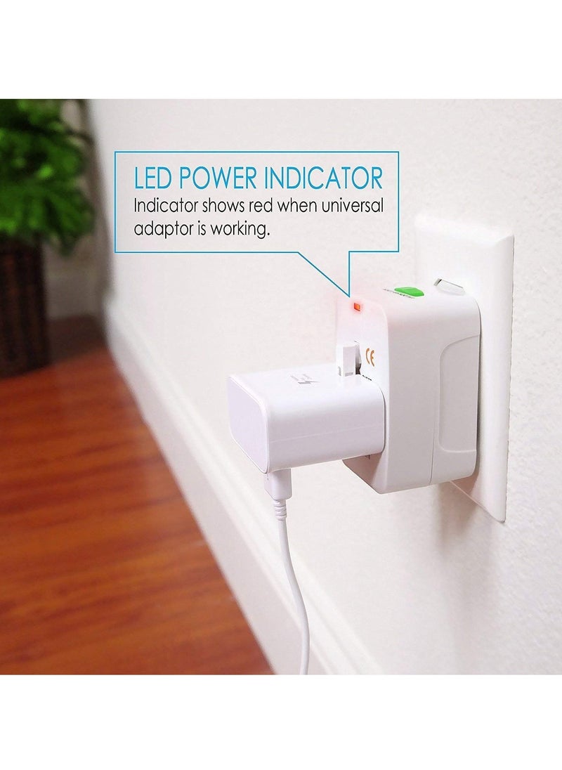 JAJEEK "New Universal Travel Adapter with USB Ports – All-in-One International Travel Charger (White)"  - Image 3