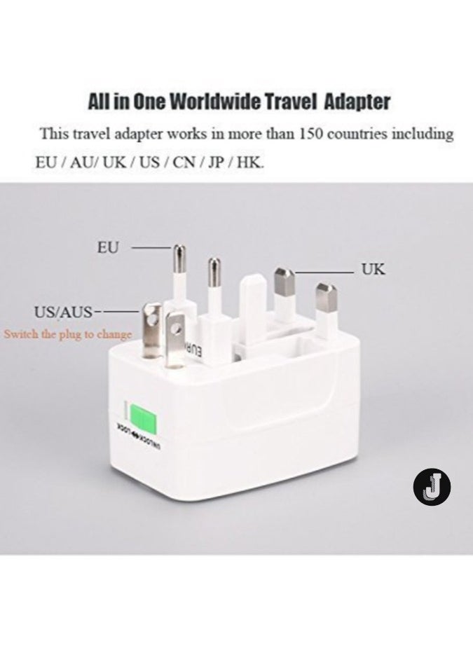 JAJEEK "New Universal Travel Adapter with USB Ports – All-in-One International Travel Charger (White)"  - Image 5