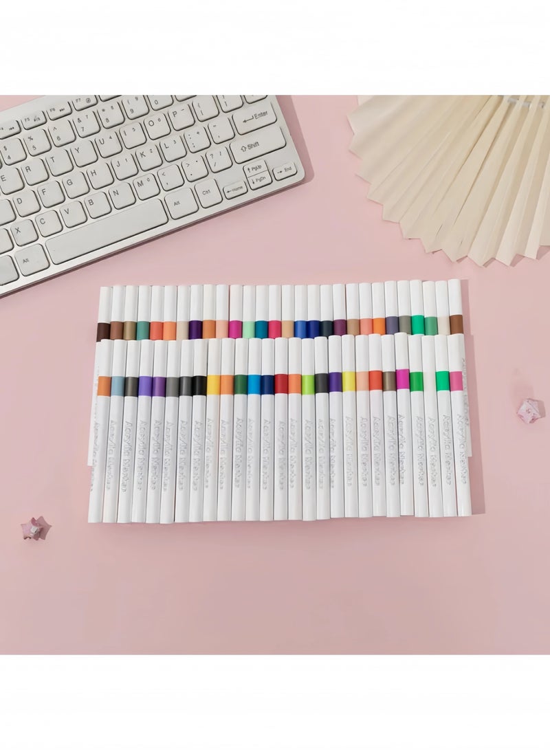 أقلام تلوين أكريليك 60 لونًا للرسم والتصميم، أدوات مكتبية يدوية الصنع - view 5