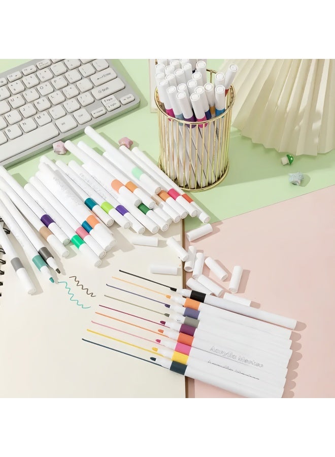 أقلام تلوين أكريليك 60 لونًا للرسم والتصميم، أدوات مكتبية يدوية الصنع - view 4