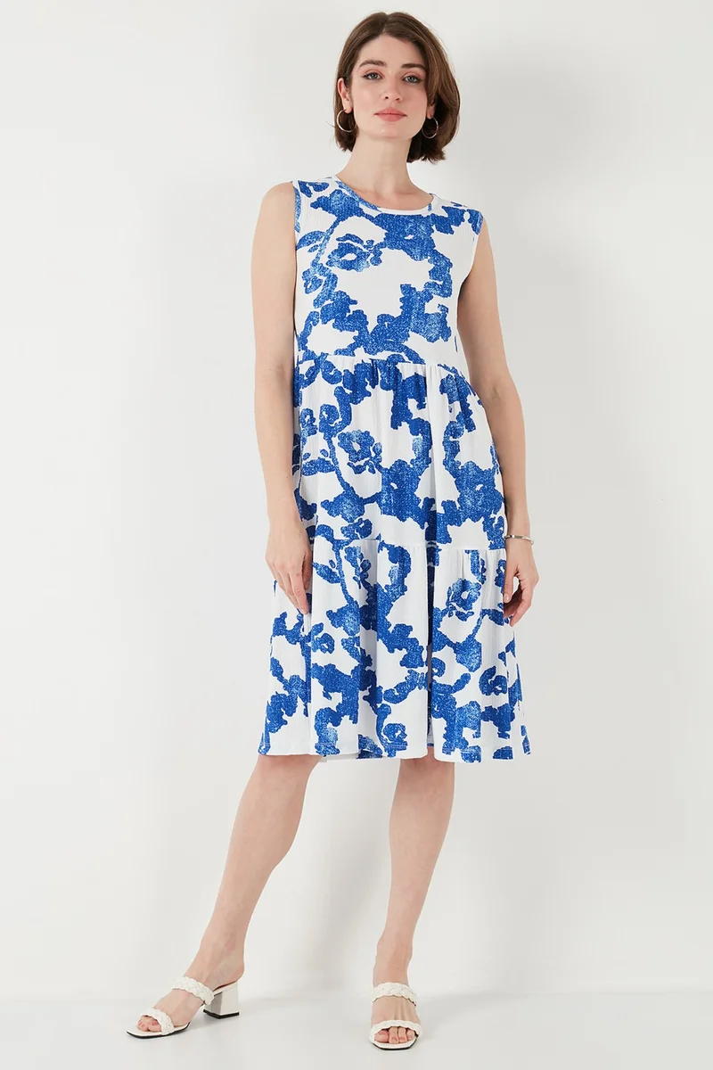 Lela Patterned Sleeveless Midi Dress Women's Dress 5869007