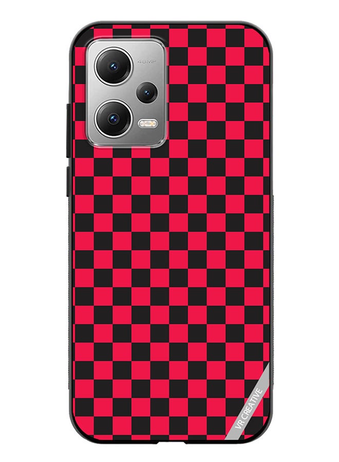 VR CREATIVE Protective Case Cover For Xiaomi Redmi Note 12 Checkerboard Vector Seamless Pattern Design Multicolour - Image 1