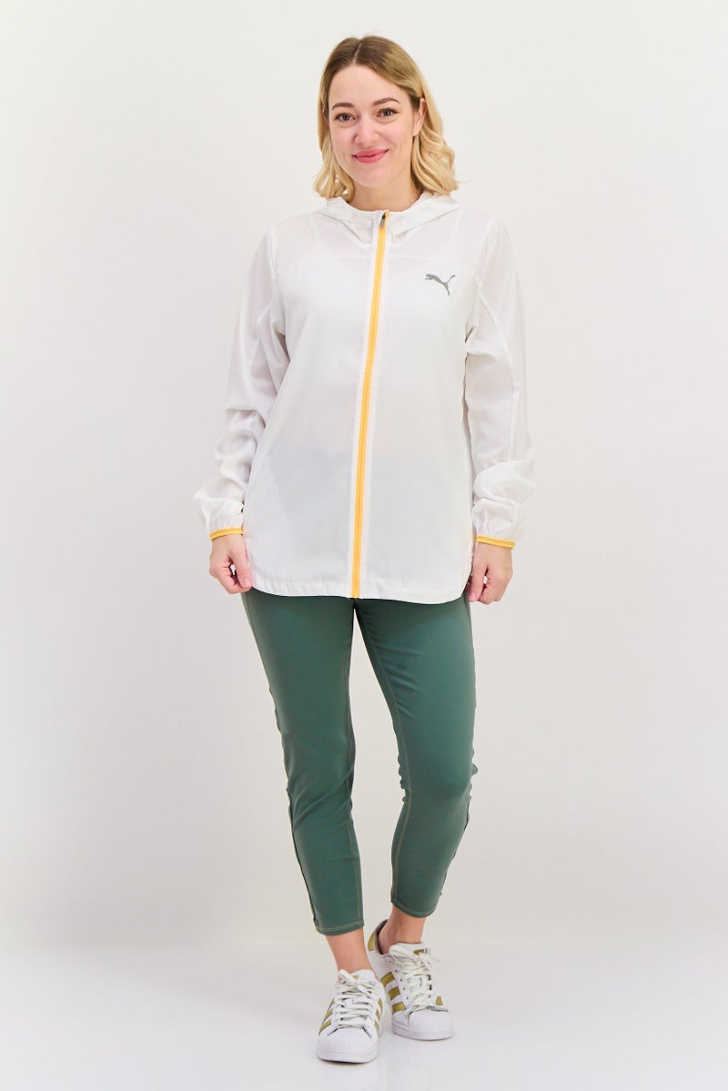 PUMA جاكيت رياضي للنساء مناسب للجري، أبيض - Image 4