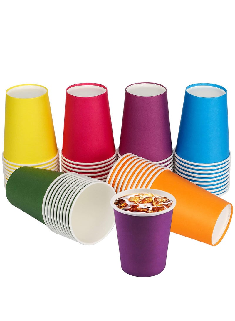Sweet seven 120 Multicolor Biodegradable Paper Cups - 9oz Party Cups for DIY Holidays, Weddings, 6 Vibrant Colors - Image 1