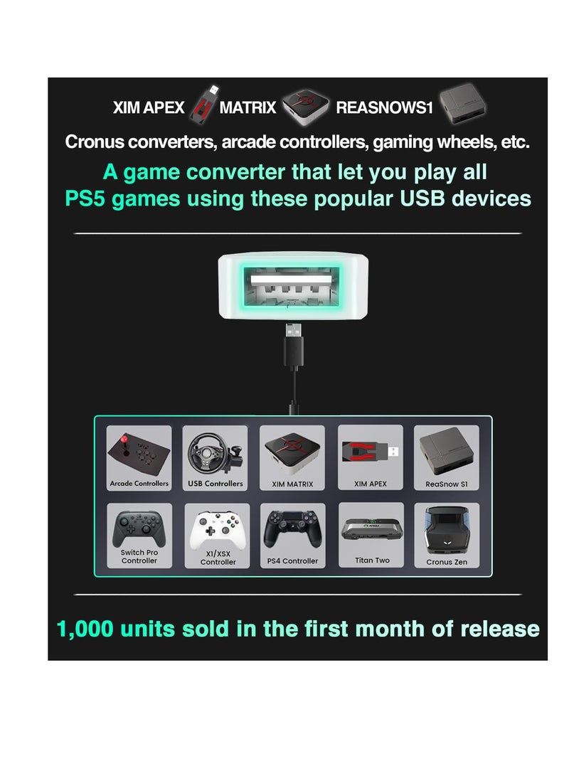 Excefore U5 Converter Adapter Emulator for PS5 Game Console, Wireless Console Adapters, Compatible with XIM Matrix APEX REASNOW S1 Titan Various Peripherals for Various Official PS5 Games - Image 2