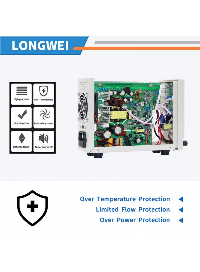 Longwei DC Power Supply Variable,0-30 V / 0-10 A LW-K3010D Adjustable Switching Regulated Power Supply Digital,with Alligator Leads US Power Cord Used for Spectrophotometer and lab Equipment Repair - Image 4