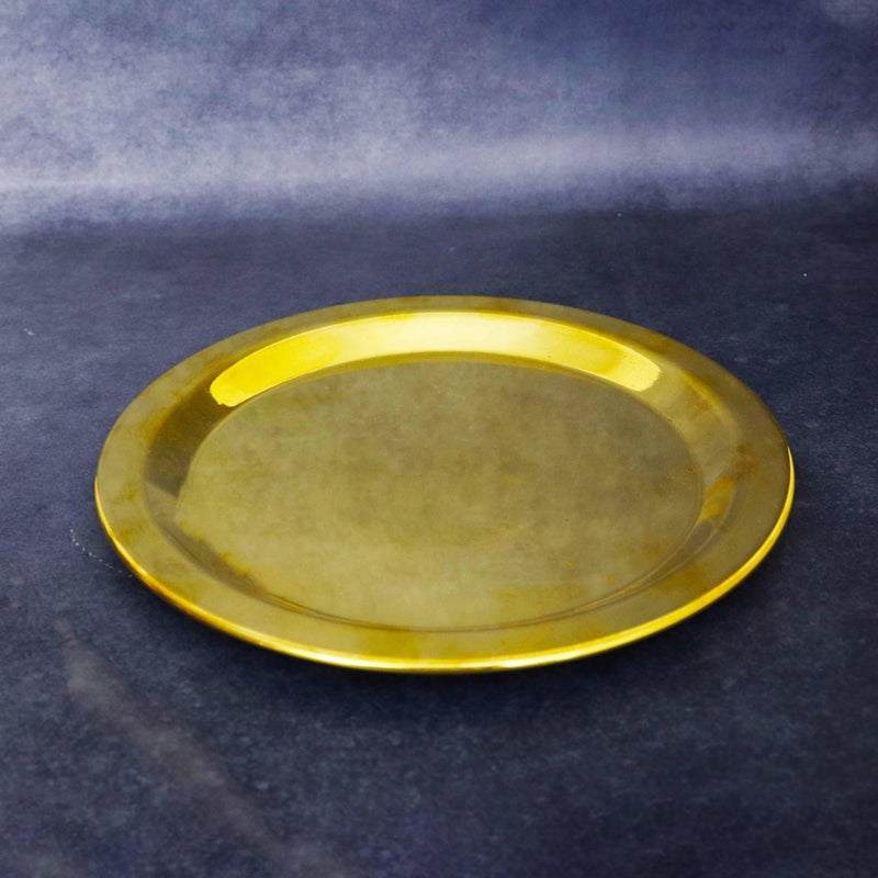 Putrika Traditional Brass Plate for Vessel Lid|Vadi thattu| Polished Cover for Containers|Multipurpose Plate for Cooking, Storage, and Kitchen Decorative Use (Small Dia:18.5cm) - Image 1