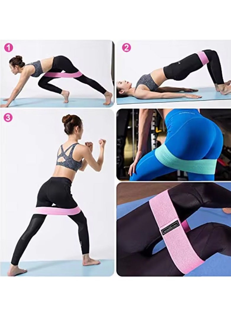 Resistance Bands Fabric,Exercise Bands Non Slip Hip Elastic Bands For Hip, Legs, Butt, Glutes And Thighs Workout, Thick Wide Fitness Loop Circle Resistance Bands, Set Of 3 Pack, Multicolor