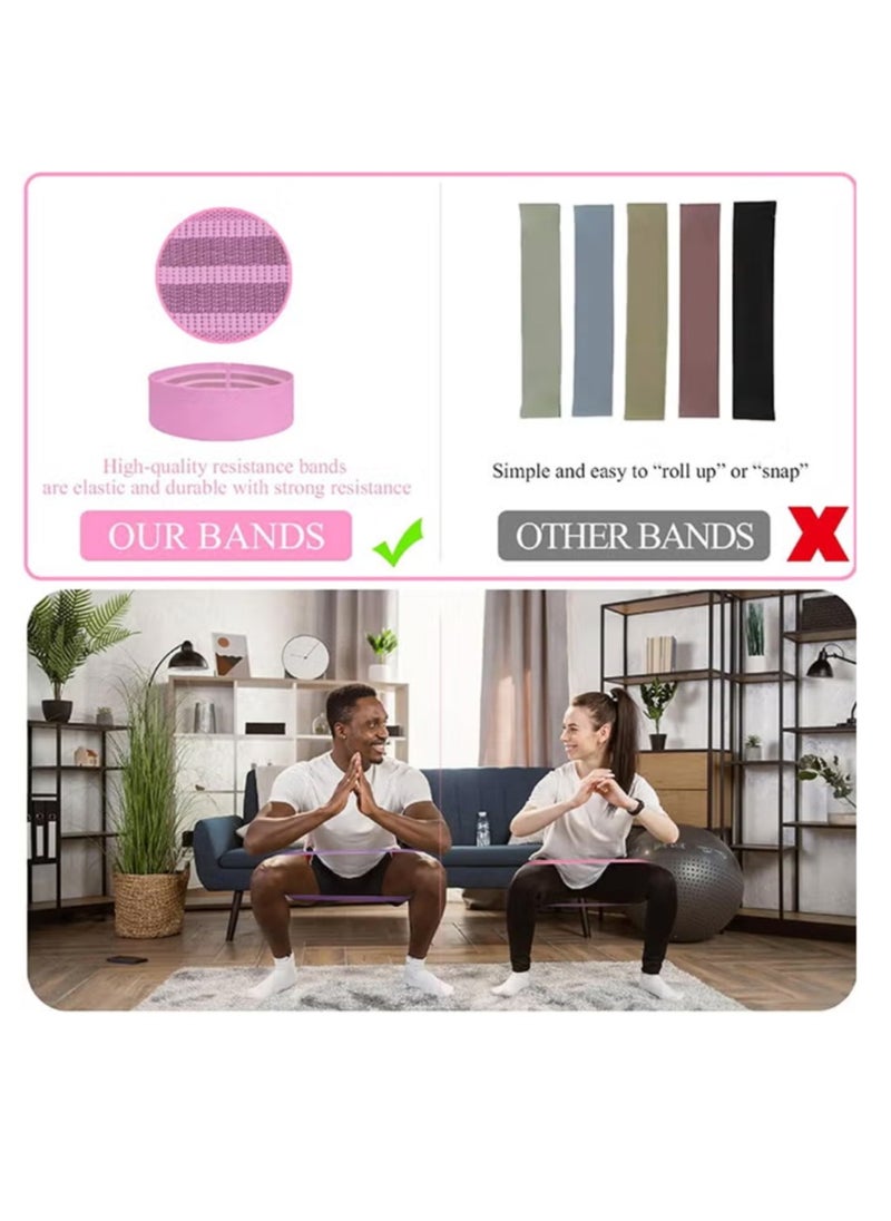 Resistance Bands Fabric,Exercise Bands Non Slip Hip Elastic Bands For Hip, Legs, Butt, Glutes And Thighs Workout, Thick Wide Fitness Loop Circle Resistance Bands, Set Of 3 Pack, Multicolor