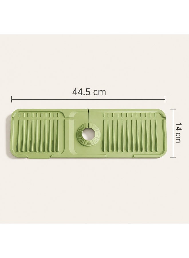 Silicone Faucet Mat, Water Absorbent Sink Splash Guard for Kitchen and Bathroom Faucet, Quick Dry Drip Tray with Drainage Design, Countertop Water Catcher - Image 2
