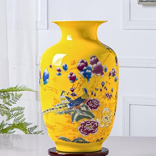 MTME Porcelain Figurines, Jingdezhen Peacock Decorative Flower vase, Home Decor, Wedding Gifts, Aesthetic Sculpture Home décor (Blue) - Image 1