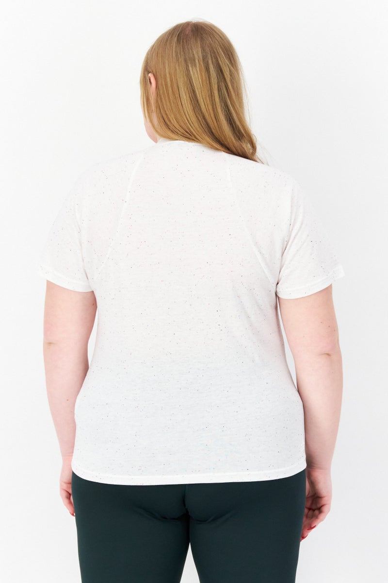 Adidas تي شيرت تدريب قصير الأكمام للنساء، لون أبيض مائل إلى الرمادي - Image 4