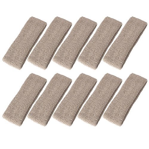 Mallofusa ? 10 PCS Cotton Sports Basketball Headband/Sweatband Head Sweat Band/Brace Gift Party Outdoor Activities (Gray) - Image 1