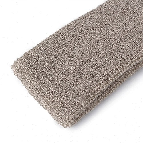 Mallofusa ? 10 PCS Cotton Sports Basketball Headband/Sweatband Head Sweat Band/Brace Gift Party Outdoor Activities (Gray) - Image 3