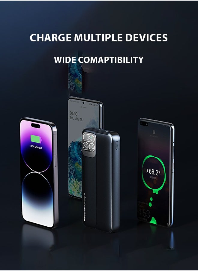 Prostyle Power Bank 20000mAh Fast Charging, Portable, and High-Capacity Backup Built-in Cables - Black  - Image 2