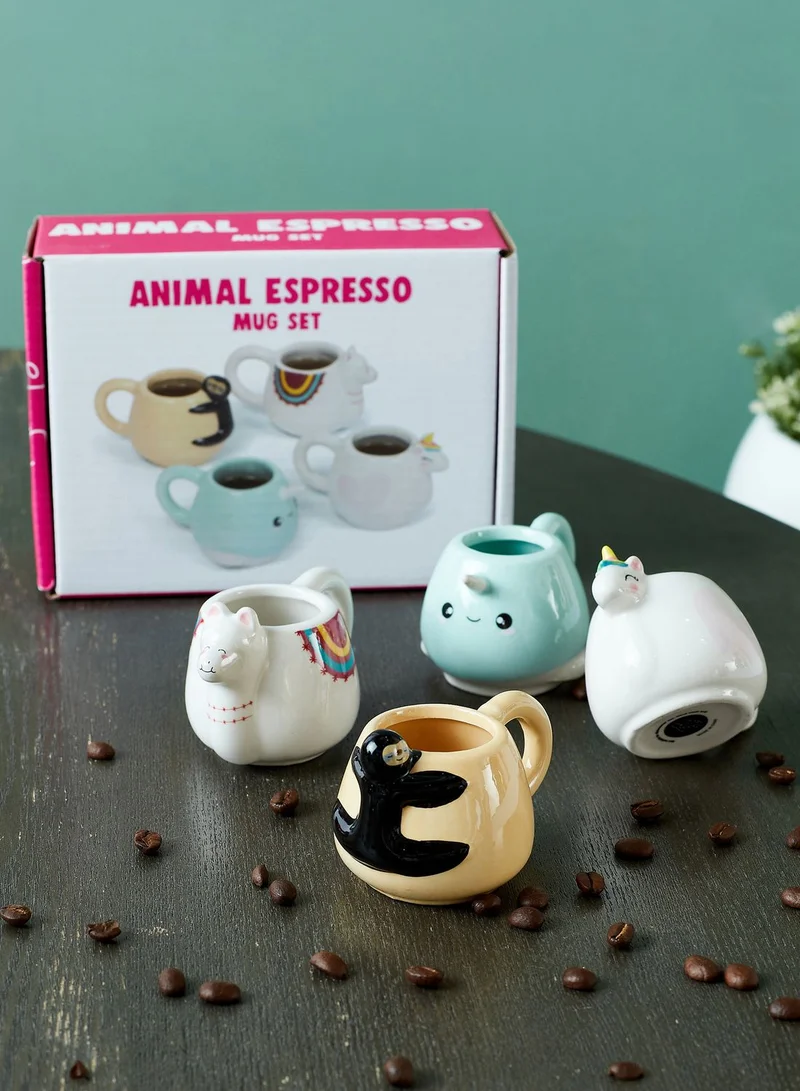 Thumbs Up Set of 4 Shaped Espresso Mugs
