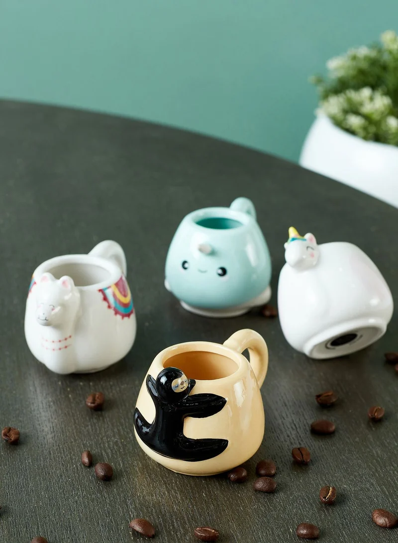 Thumbs Up Set of 4 Shaped Espresso Mugs