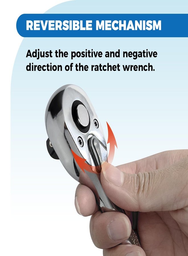 Der Erwachte 3/8-Inch Drive Ratchet, Quick-Release Reversible Ratchet Wrench, 72-Tooth 3/8 Drive Ratchet Handle, Chrome Alloy Made, Cr-Mo Head,Full Polished - Image 4