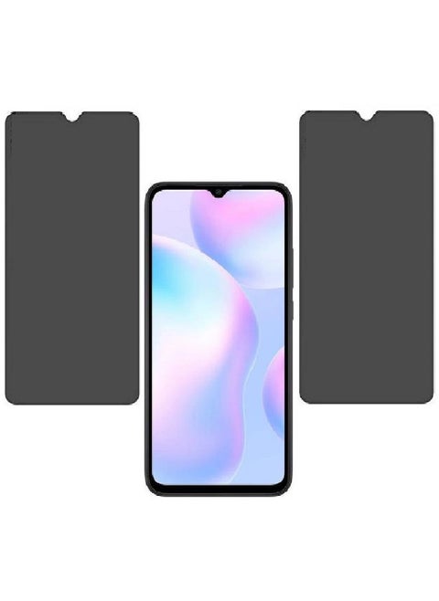 2 Pieces Tempered Glass Screen Protector Anti-Spy Privacy Designed For Xiaomi Redmi 9C Full Screen Coverage And Bubble Free