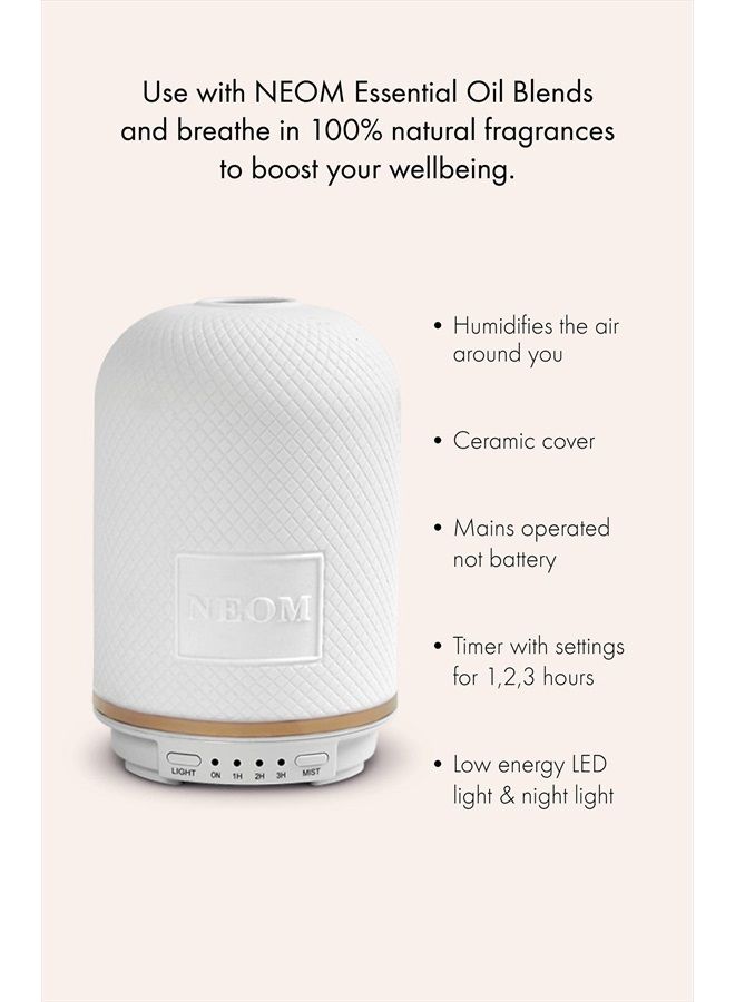NEOM – Wellbeing Pod | Premium Ultrasonic Essential Oil Diffuser | Ceramic Cover, LED Light & Timer | Aromatherapy Diffuser | Home Fragrance - Image 2