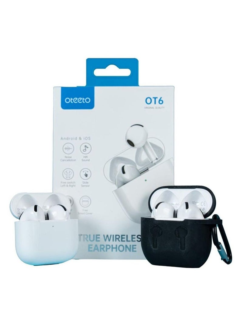 Oteeto OT6 True Wireless Bluetooth Earbuds With Hifi Sound Quality Noice Cancelation and Touch Sensor Compatible With iOS Devices - Image 2