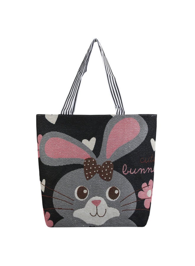 Internet Celebrity Canvas Bag E-commerce Supply Cartoon Shoulder Bag Canvas Bag Girl Korean Style Casual Student Bag Embroidered Fabric-Color:Contact Customer Service For More Customized Patterns