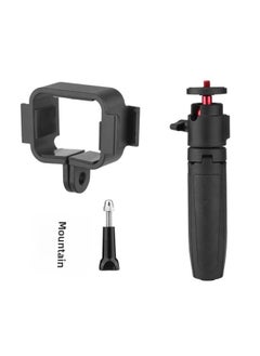 BRDRC Applicable To Dajiang OSMO POCKET 3 Protective Frame Double Cold Shoe Adapter Clip Expansion Base Accessories-Color:Double Cold Shoe Adapter Frame + Selfie Stick Tripod (2-piece Set)