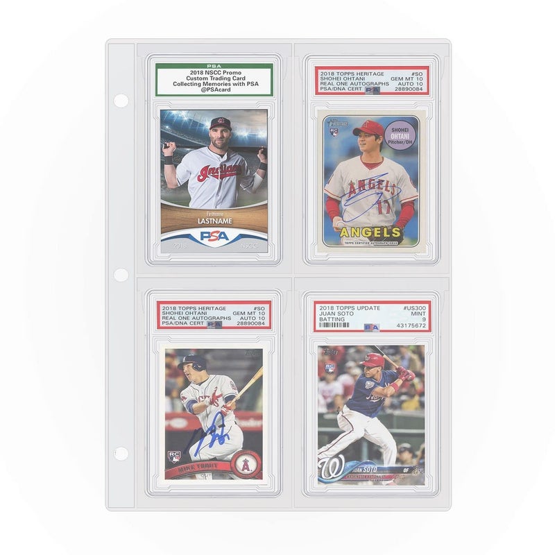 Fageverld Graded Card Slab Binder Pages for Storage Display Compatible with 40 PSA BGS BCCG CGC Graded Sports Cards Also Fit OneTouch Magnetic Card Holders 10 Pages Card Case Not Include - Image 2