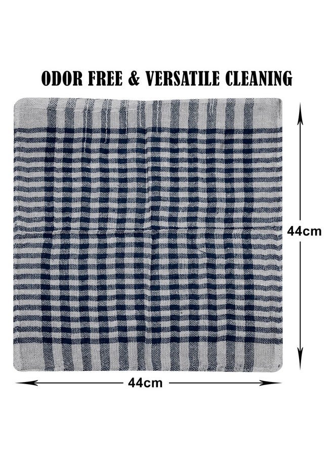 Kuber Industries Duster | Wet Dry Cleaning Napkin | Cotton Kitchen Duster | 300 Gsm Kitchen Cleaning Clothes | Pocha For Kitchen | Car | Desk | Fan | Set Of 6 | 101 | Blue - Image 3
