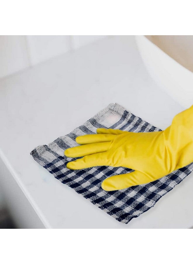 Kuber Industries Duster | Wet Dry Cleaning Napkin | Cotton Kitchen Duster | 300 Gsm Kitchen Cleaning Clothes | Pocha For Kitchen | Car | Desk | Fan | Set Of 6 | 101 | Blue - Image 4