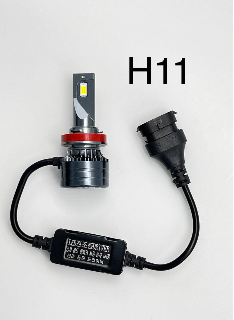 MUNTAQI 2pieces H11 LED HL Headlight Bulbs IP68 Waterproof Car LED Headlight Bulbs 6000K 50000LM Bright LED Headlights 2pcs (Korea) - Image 1