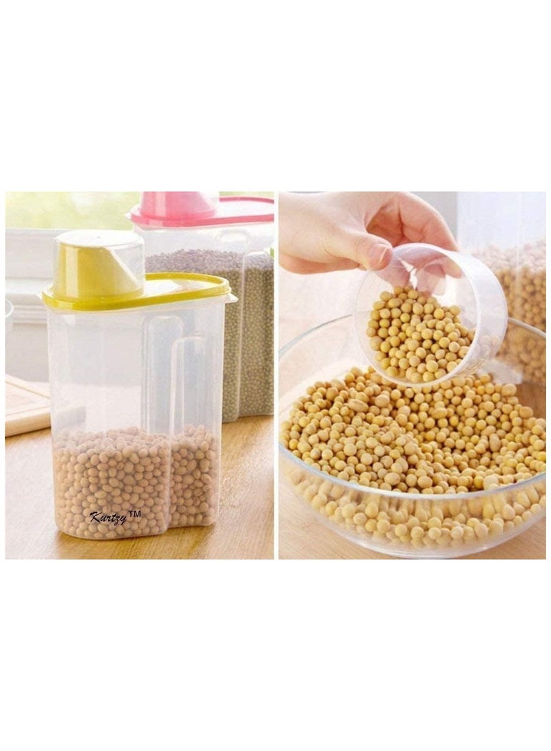 إنداي تراديشن حاوية بلاستيكية لتخزين الحبوب الغذائية من إنديتراديشن - 1900 مل، مجموعة من 3 قطع، متعددة الألوان - Image 5