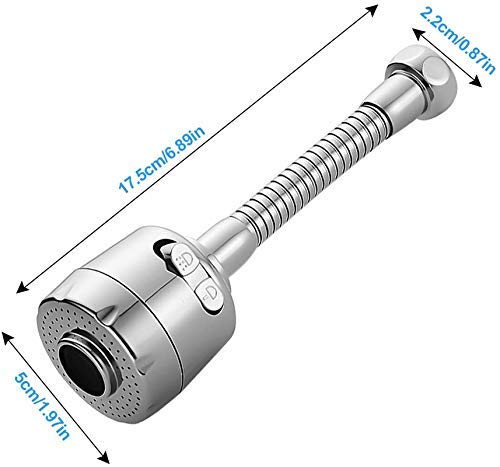 Kalitus Kitchen Faucet Single Lever Shower with 360 Degree Rotation Cold Stainless Steel 175 x 5 x 22 cm Silver - Image 2