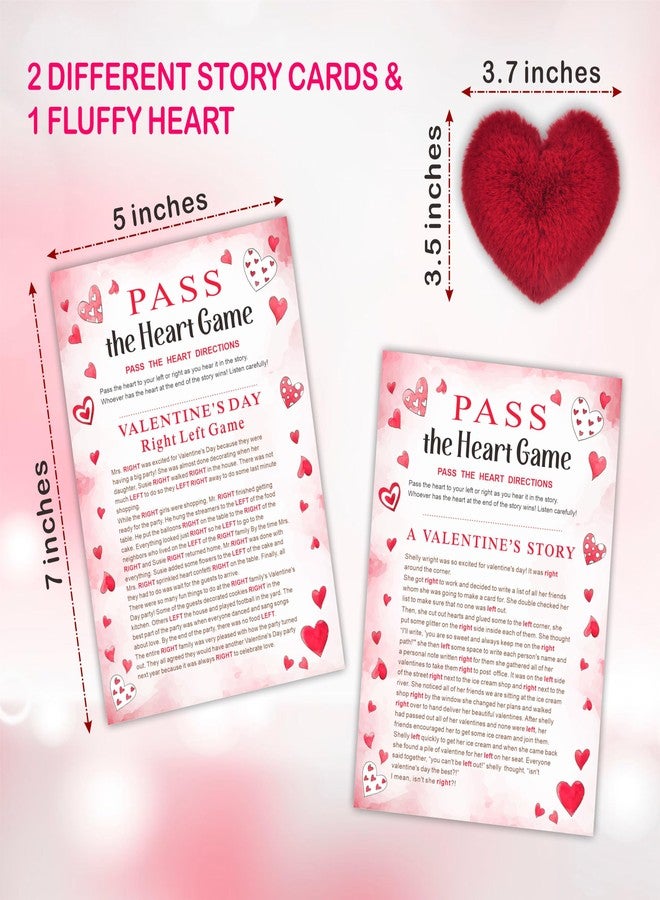 NYCTUG Valentine's Day Pass The Heart Game, 2 Left Right Story & A Fluffy Heart, Valentine's Day Party Games & Supplies - A02 - Image 4