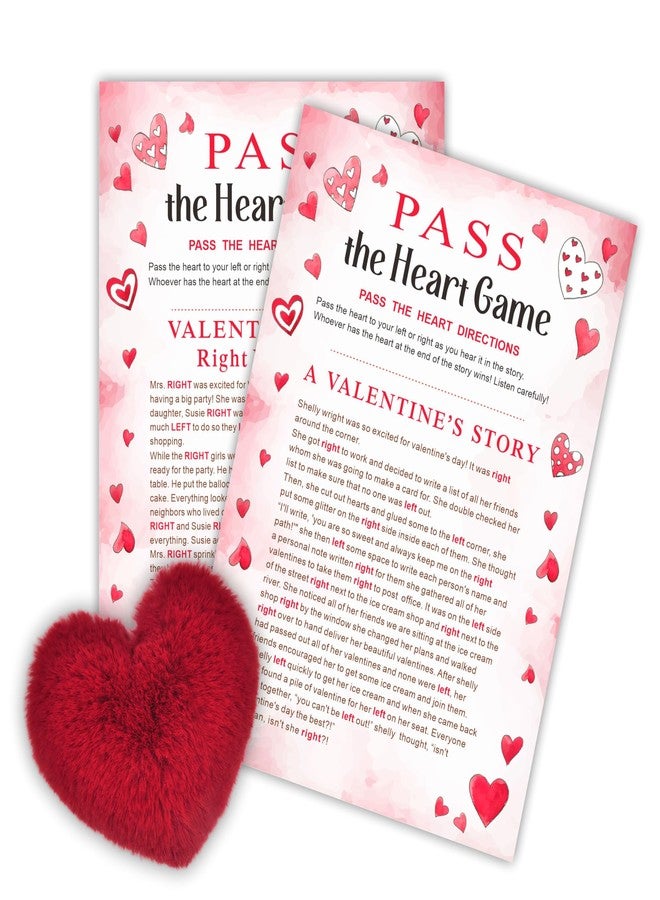 NYCTUG Valentine's Day Pass The Heart Game, 2 Left Right Story & A Fluffy Heart, Valentine's Day Party Games & Supplies - A02 - Image 2