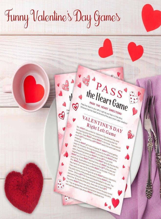 NYCTUG Valentine's Day Pass The Heart Game, 2 Left Right Story & A Fluffy Heart, Valentine's Day Party Games & Supplies - A02 - Image 3