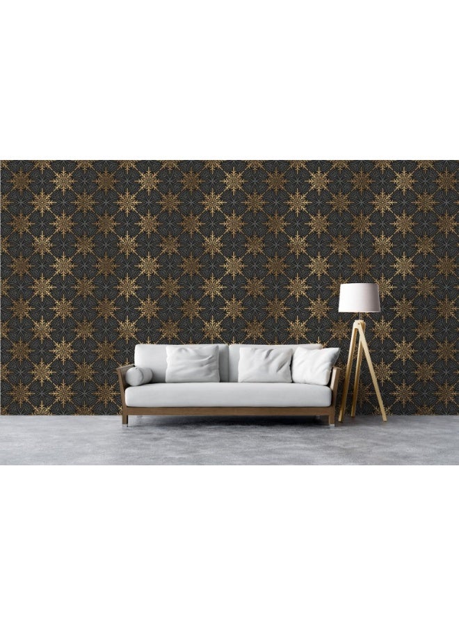 Home Gallery North Star Geometric Pattern Fabric Wallpaper Covers An Area ​​Up To 4.2Mx3M With Adhesive  And Smoothing Tool - Image 3