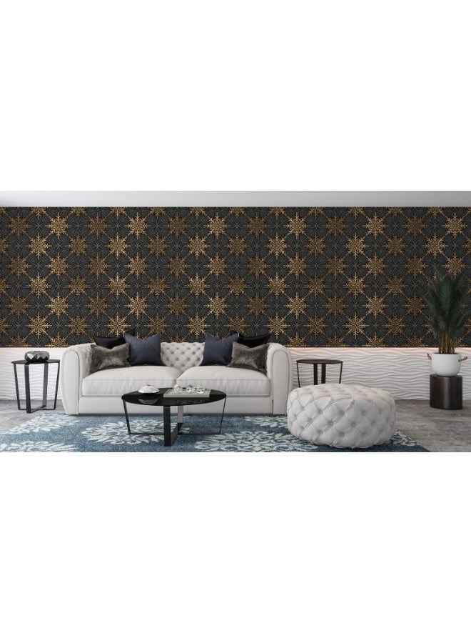 Home Gallery North Star Geometric Pattern Fabric Wallpaper Covers An Area ​​Up To 4.2Mx3M With Adhesive  And Smoothing Tool - Image 5